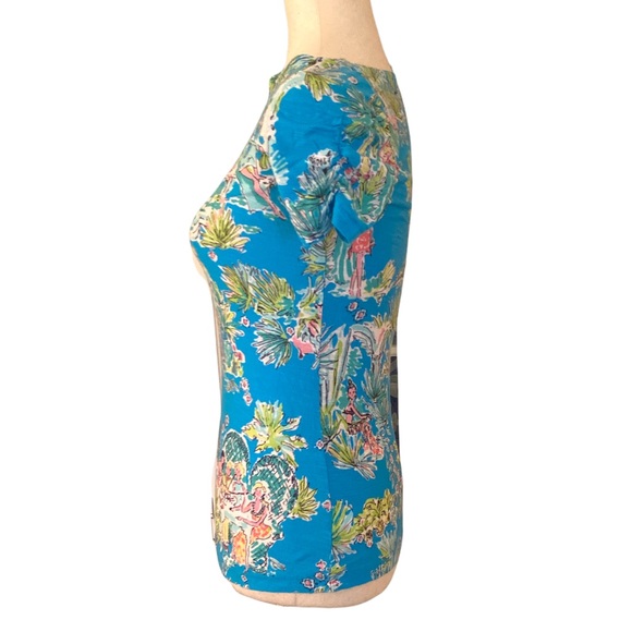 RARE Lilly Pulitzer Jungle Glam Toile Print Tee Top - XS - Picture 5 of 14